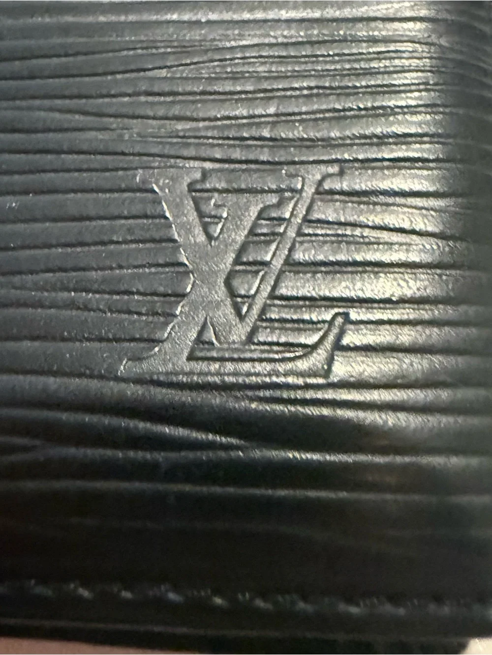 Louis Vuitton Textured Black Leather checkbook cover